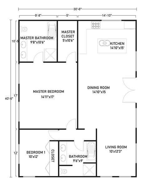 30x40 metal house plans|30 x 40 barndominium plans.